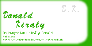donald kiraly business card